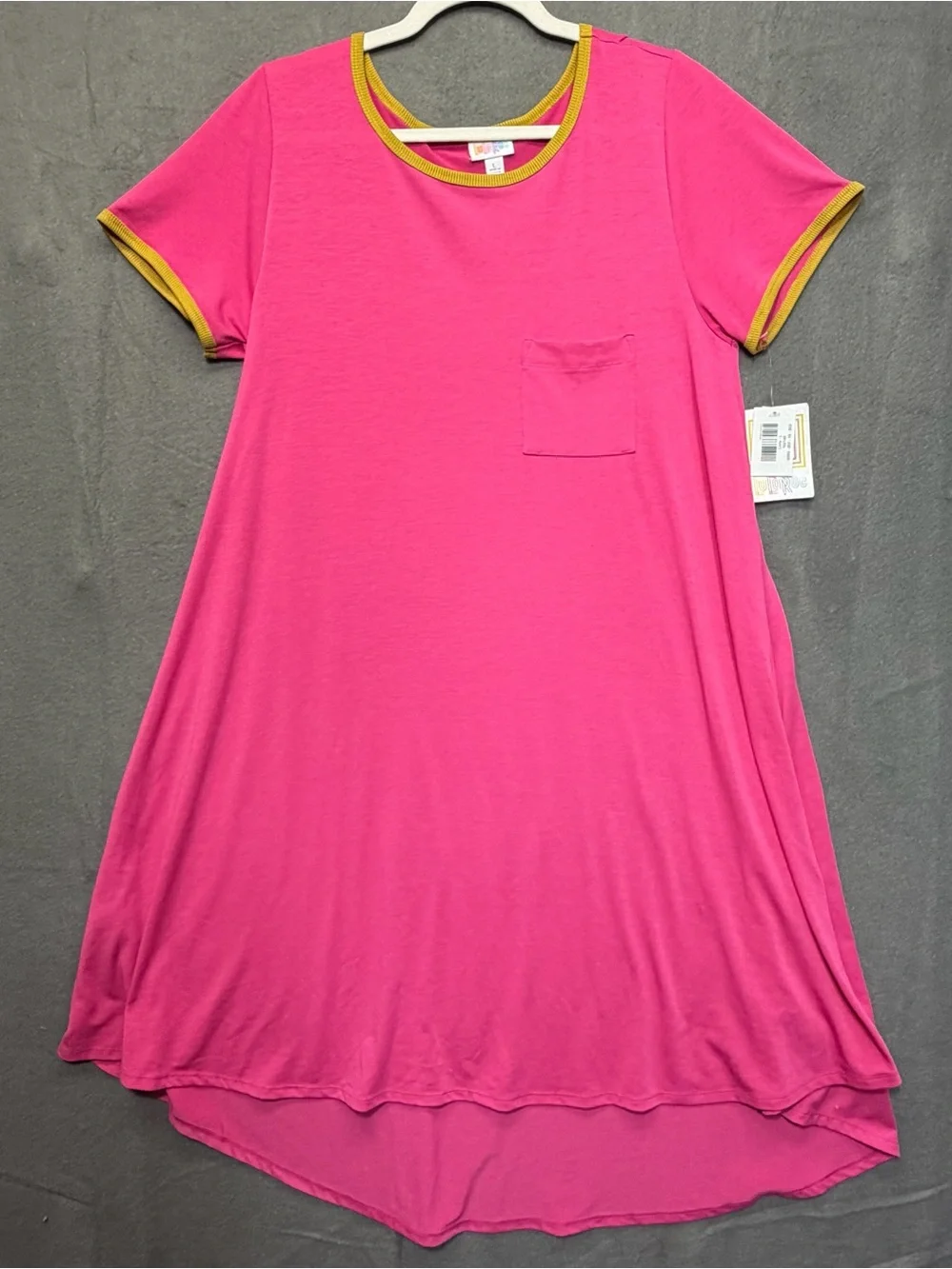 New with tags large Lularoe Pink Carly Dress - Picture 1 of 9